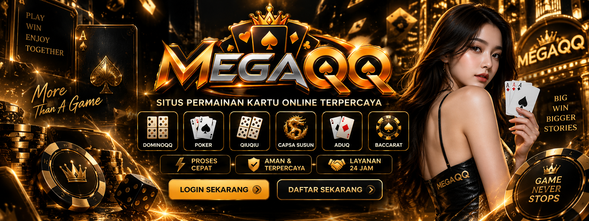 Banner MEGAQQ QQ Poker Online dan PKV Games